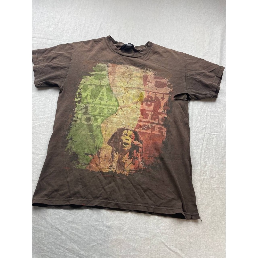 Zion Rootswear Bob Marley "Buffalo Soldier" T-Shirt Mens Medium Brown Reggae‎
